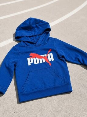Puma Baby Boy  Royal Blue Hoodie with Red Logo Sz 12 Months